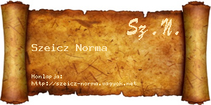 Szeicz Norma névjegykártya